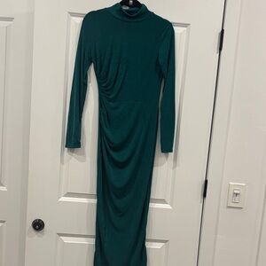 Mock turtle neck Emerald Green Sz Lg Long Sleeve Dress